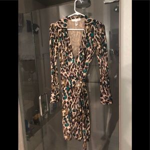 Rare DVF vintage leopard print wrap dress